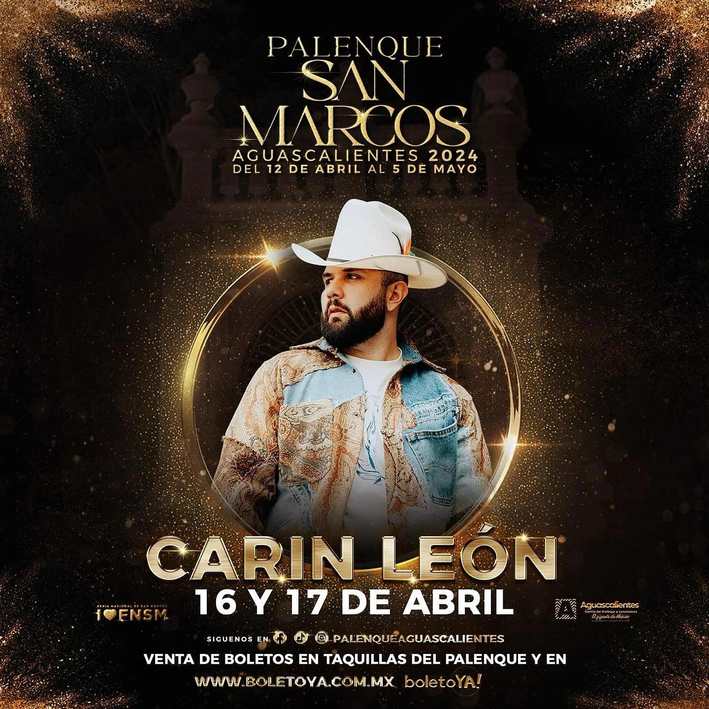 boletos Carin León Palenque Feria San Marcos Aguascalientes 2024