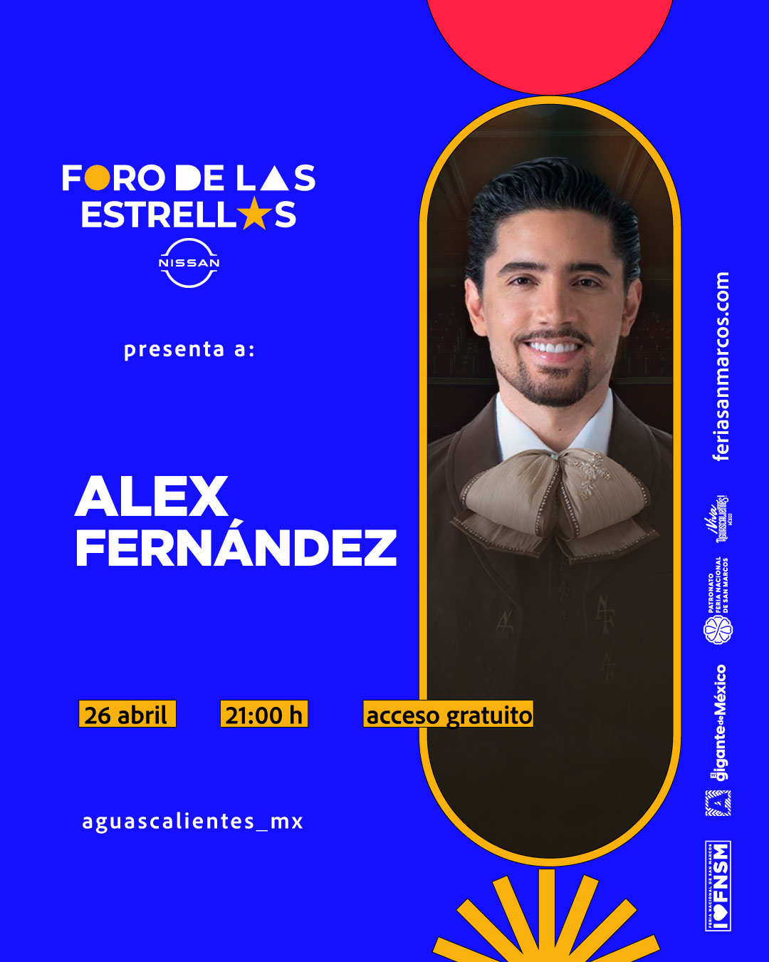 Alex Fernandez foro de las estrellas feria de san marcos aguascalientes 2026