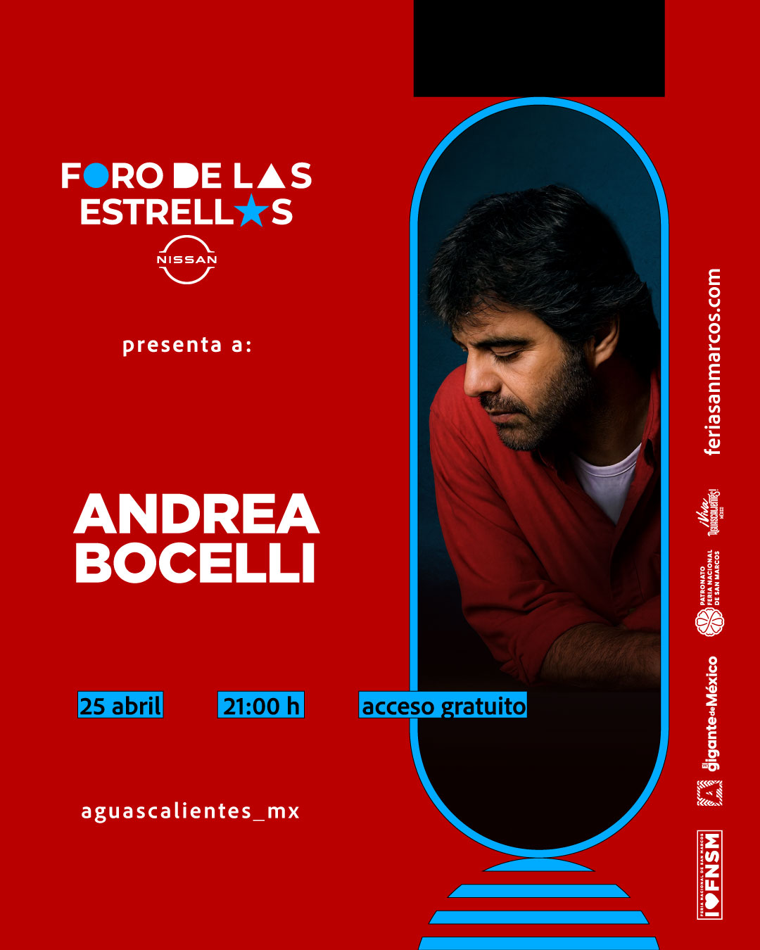 Andrea Bocelli foro de las estrellas feria de san marcos aguascalientes 2026
