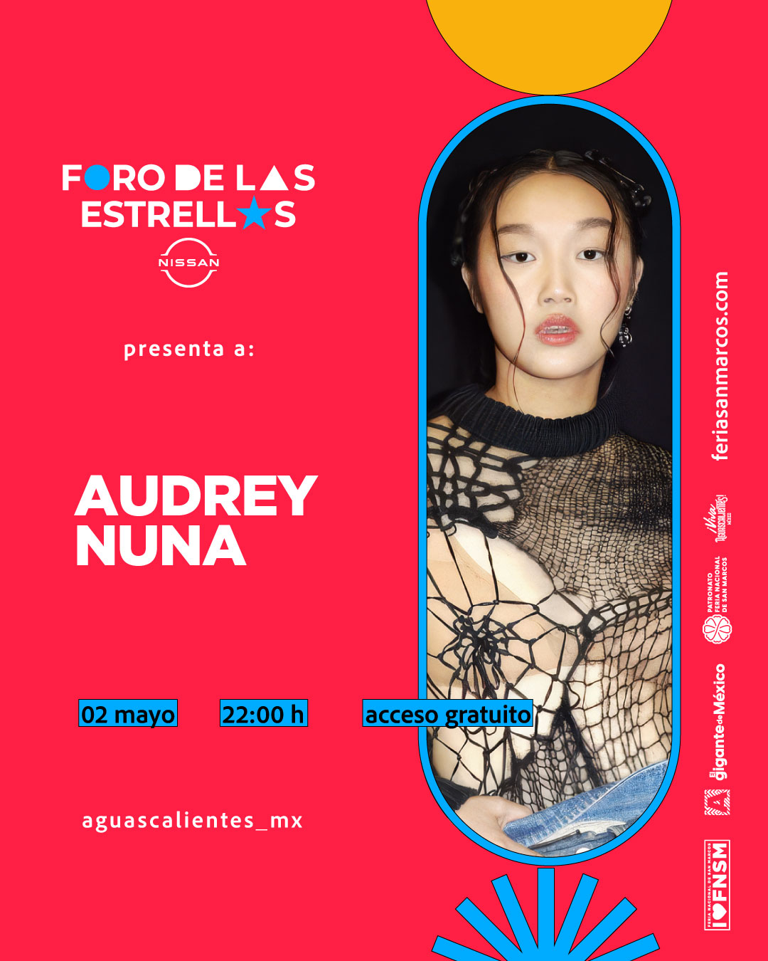 Audrey Nuna foro de las estrellas feria de san marcos aguascalientes 2026