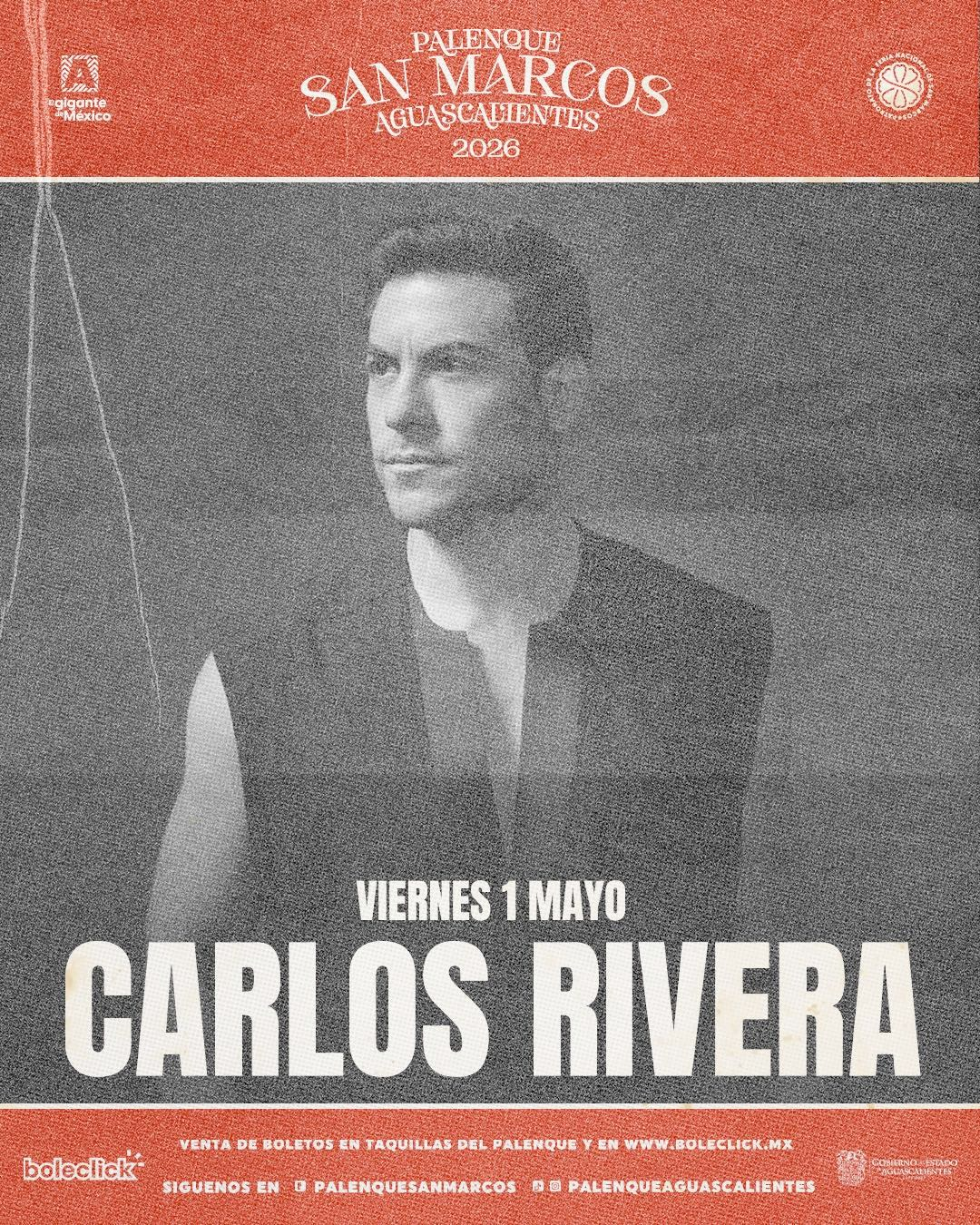 boletos Carlos Rivera palenque feria nacional de san marcos 2026