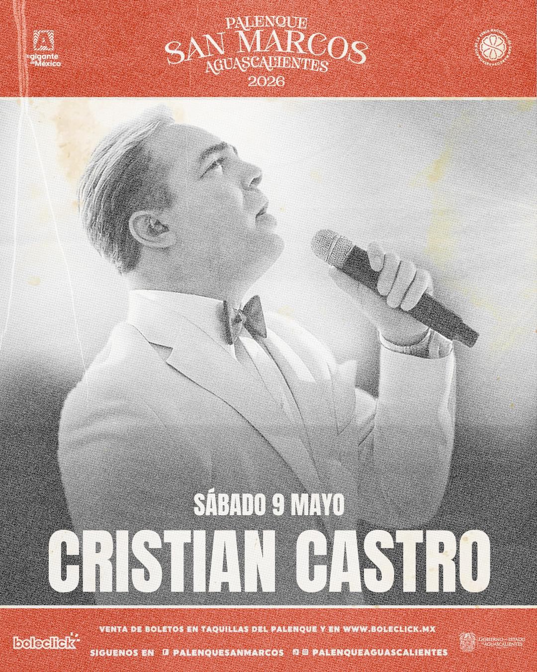 boletos Cristian Castro palenque feria nacional de san marcos 2026