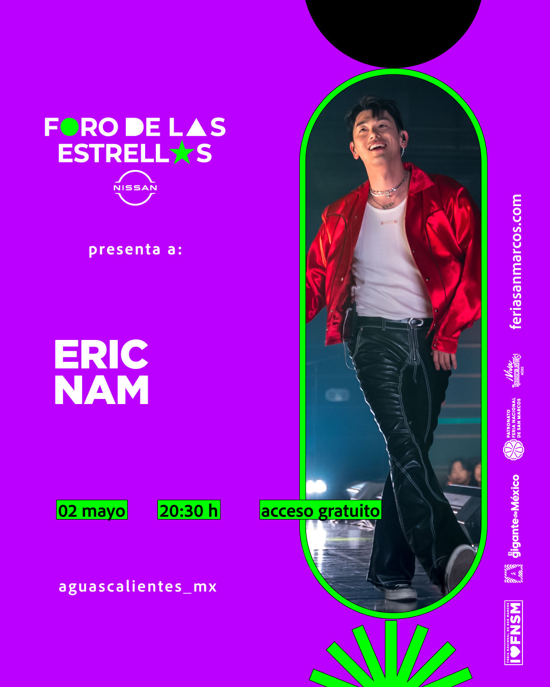 Eric Nam foro de las estrellas feria de san marcos aguascalientes 2026