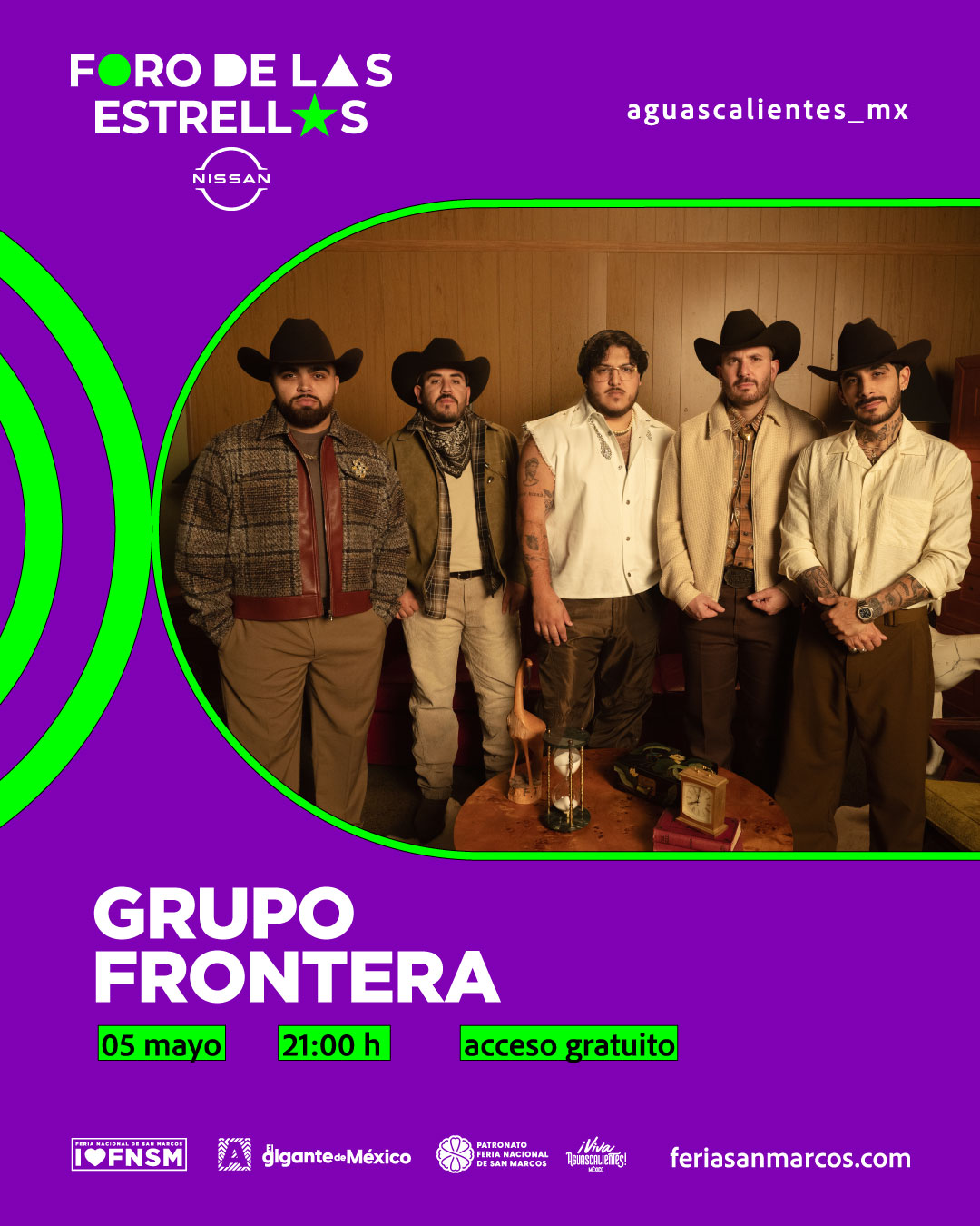 Grupo Frontera foro de las estrellas feria de san marcos aguascalientes 2026