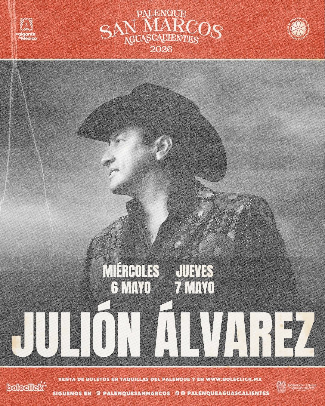 boletos Julión Alvarez palenque feria nacional de san marcos 2026