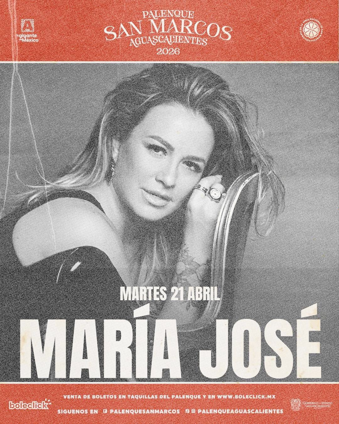 boletos María José palenque feria nacional de san marcos 2026