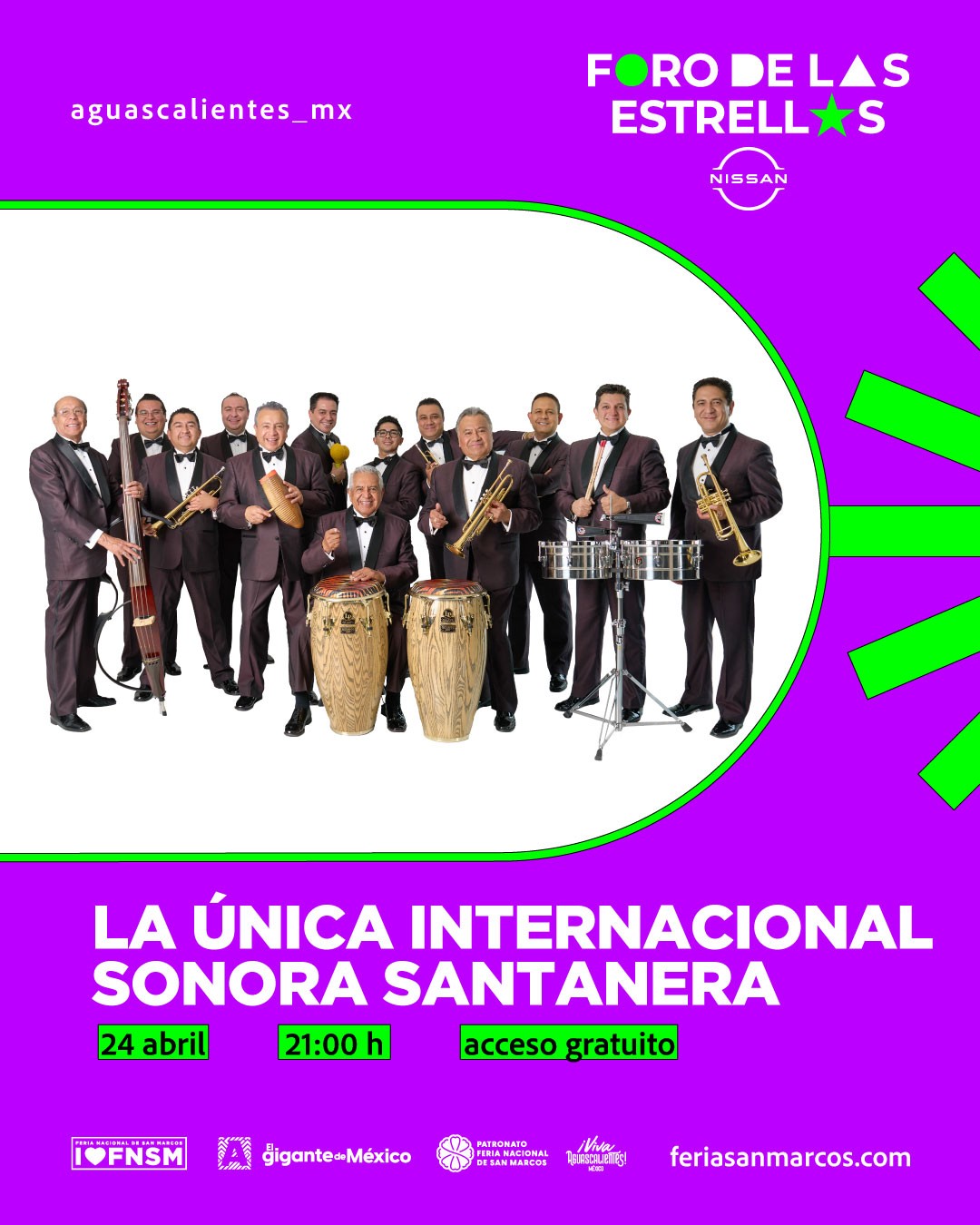 Sonora Santanera foro de las estrellas feria de san marcos aguascalientes 2026