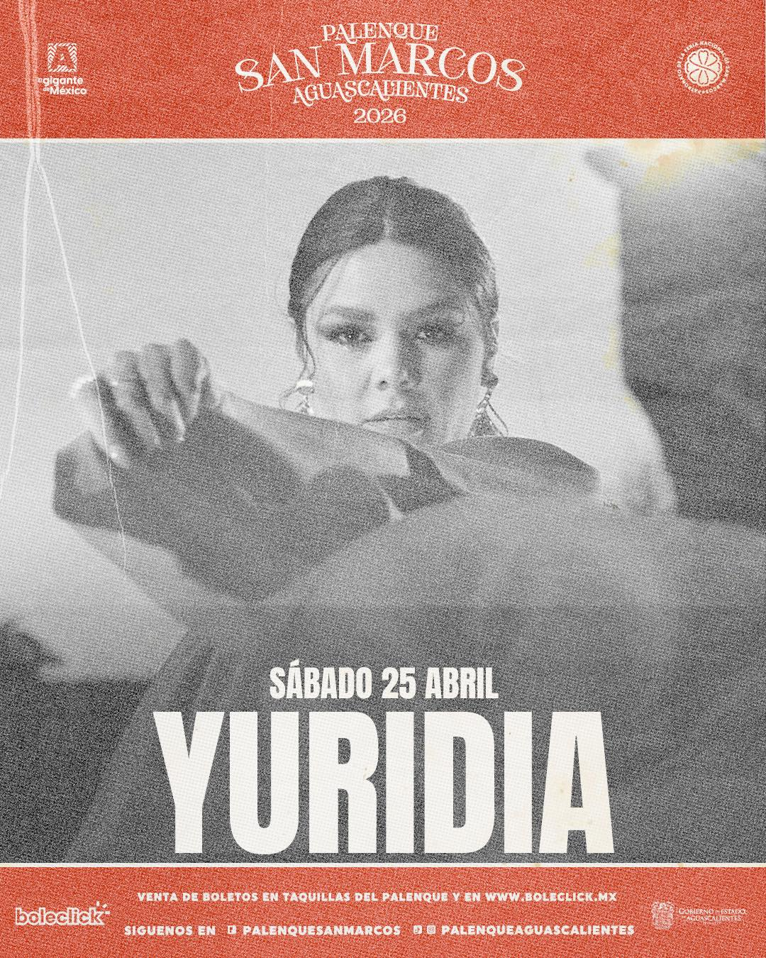 boletos Yuridia palenque feria nacional de san marcos 2026